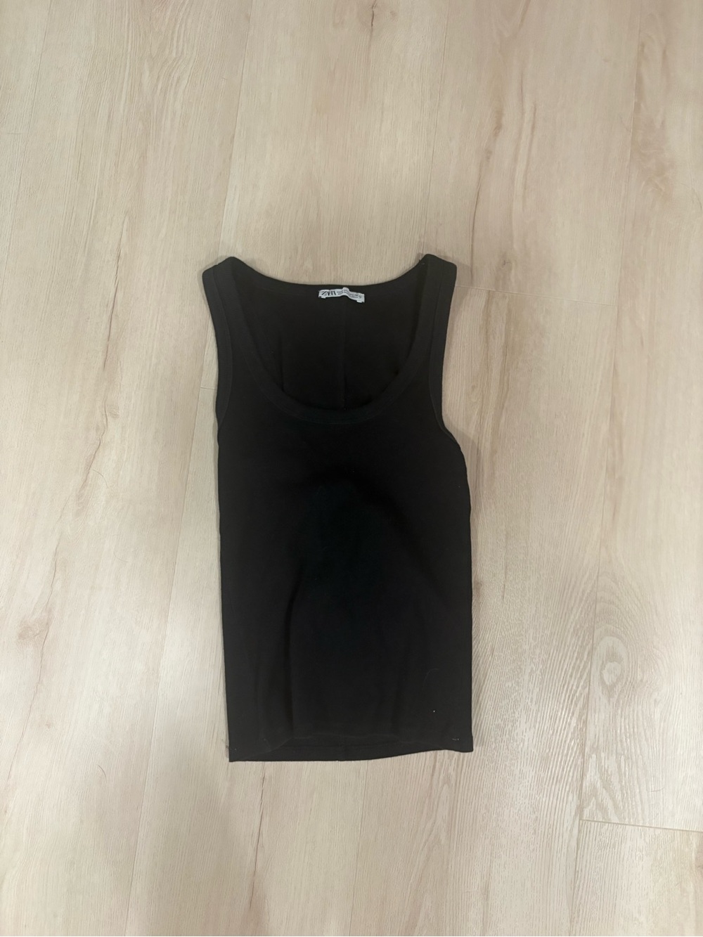 Zara Black Ribbed Tank Top